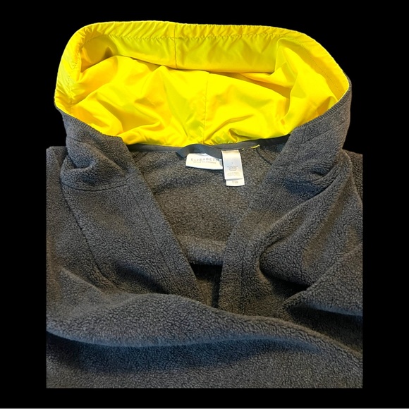 elisabeth by liz claiborne Pullover Hoodie Jacket Grey And Yellow 1XL Half Zip - Picture 4 of 7